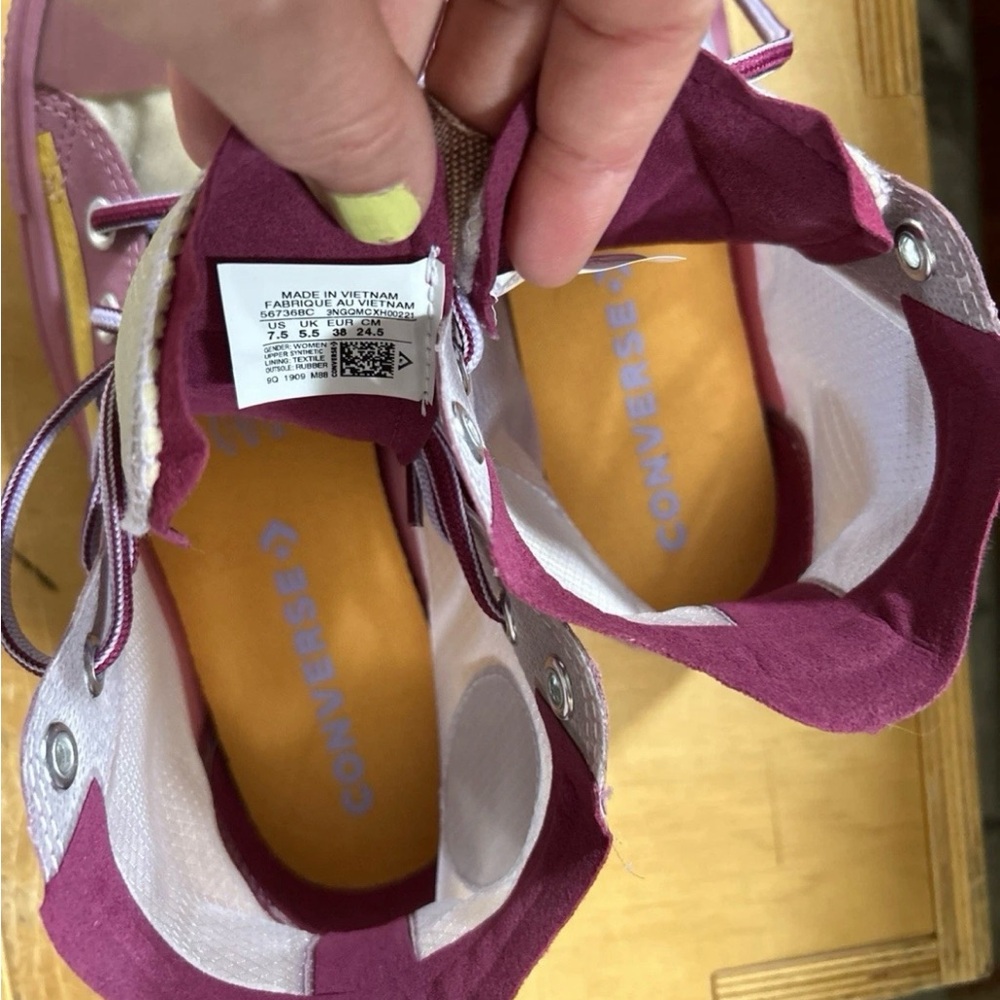 Converse Transparent Pink and Gold High-Tops - Picture 5 of 6